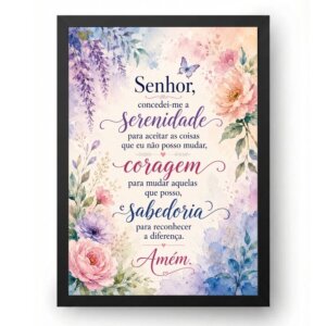 Quadro Oração da Serenidade Aquarela Suave