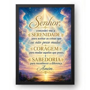 Quadro Oração da Serenidade Céu Celestial