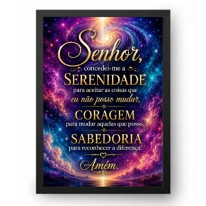Quadro Oração da Serenidade Universo Cósmico