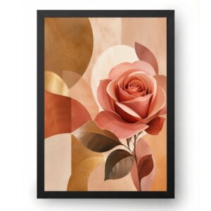 Quadro Rosa Moderna Abstrata