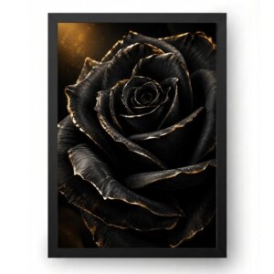 Quadro Rosa Preta e Dourada