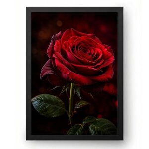 Quadro Rosa Vermelha Realista