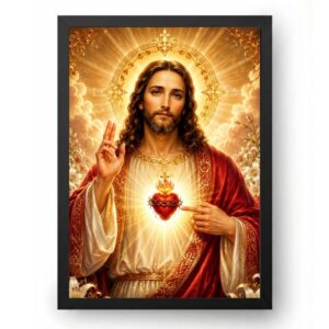 Quadro Sagrado Coração de Jesus Devoção Dourada