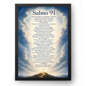 Quadro Salmo 91 Cruz Gloriosa e Céu Abençoado
