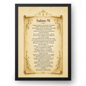 Quadro Salmo 91 Estilo Pergaminho Sagrado