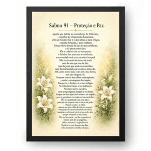 Quadro Salmo 91 Jardim de Paz e Presença Divina