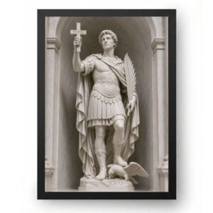Quadro Santo Expedito Escultura em Mármore Carrara