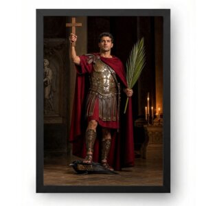 Quadro Santo Expedito Realista com Armadura Romana