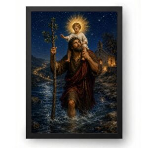 Quadro São Cristóvão Católico Protetor dos Viajantes