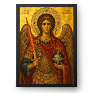 Quadro São Miguel Arcanjo Ícone Bizantino Dourado