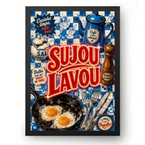 Quadro Sujou Lavou Decorativo Cozinha Retrô Vintage Diner