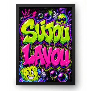 Quadro Sujou Lavou Para Cozinha Estilo Graffiti Arte Urbana Jovem