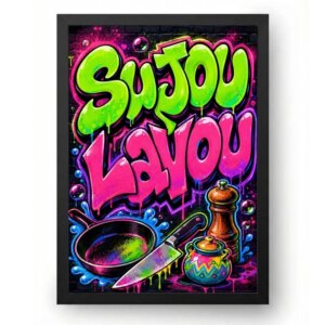 Quadro Sujou Lavou Para Cozinha Estilo Grafite Arte Urbana