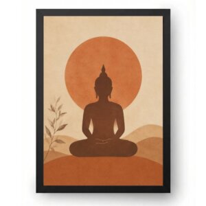 Quadro Buda Minimalista com Sol Terracota