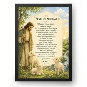 Quadro Infantil Salmo 23 O Senhor é Meu Pastor
