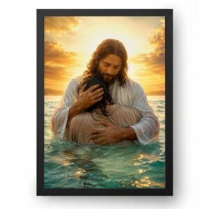 Quadro Jesus Cristo Abraçando nas Águas