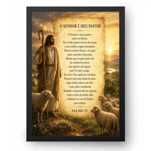 Quadro Salmo 23 Bom Pastor ao Amanhecer