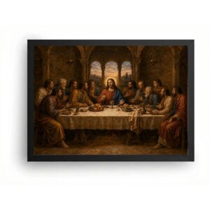 Quadro Santa Ceia Clássica Renascentista Jesus e os Apóstolos