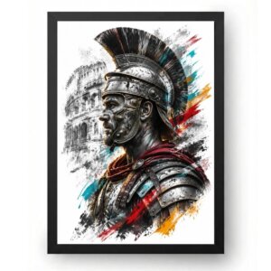 Quadro Soldado Romano Batalha no Coliseu