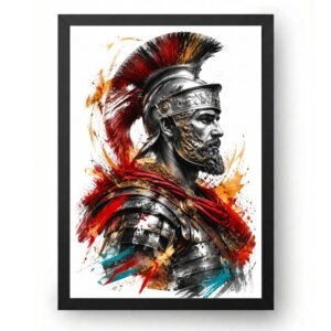 Quadro Soldado Romano Fogo e Glória
