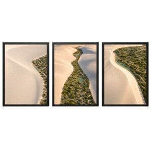 Trio de Quadros Lençóis Maranhenses Dunas e Restinga Verde