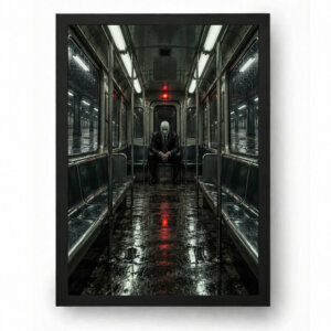 Quadro Terror Sobrenatural Passageiro Sem Rosto no Metrô