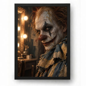Quadro Palhaço de Terror no Camarim Abandonado
