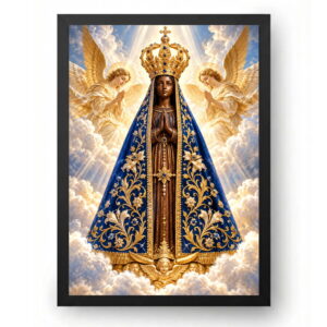 Quadro Nossa Senhora Aparecida Anjos Dourados