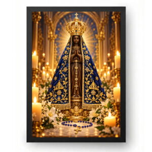 Quadro Nossa Senhora Aparecida Com Rosario Santo