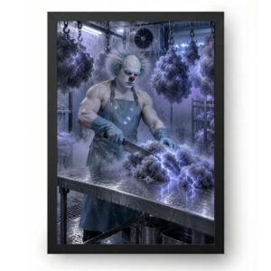 Quadro Palhaço Bizarro Açougueiro de Nuvens