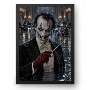 Quadro Palhaço Bizarro Maestro de Dentes de Piano