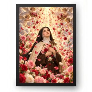 Quadro Santa Teresinha Chuva de Rosas