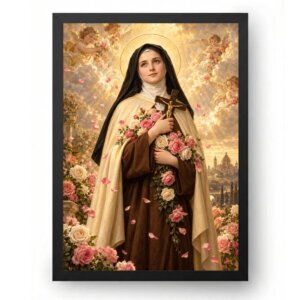 Quadro Santa Teresinha Clássica com Rosas