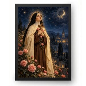 Quadro Santa Teresinha Noite Estrelada