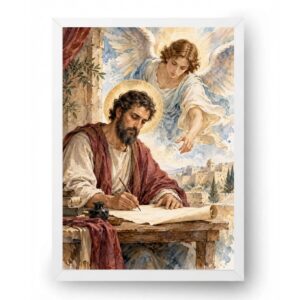 Quadro São Mateus Evangelista Aquarela Celestial