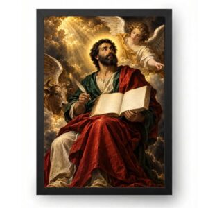 Quadro São Mateus Evangelista Arte Barroca Dourada