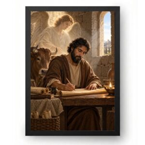 Quadro São Mateus Evangelista Escrevendo o Evangelho