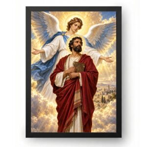 Quadro São Mateus Evangelista com Anjo Protetor