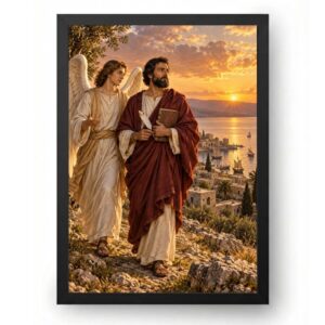 Quadro São Mateus Evangelista com Cidade de Cafarnaum