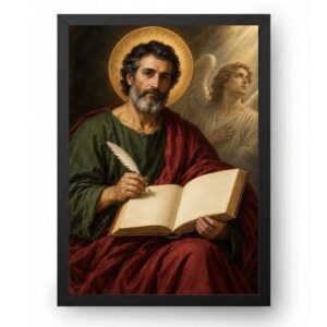 Quadro São Mateus Evangelista com Livro e Pena