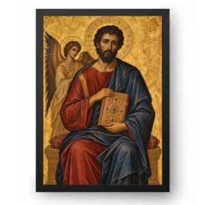 Quadro São Mateus Evangelista e o Anjo Arte Bizantina
