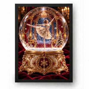 Quadro de Natal Bailarina na Bola de Neve Encantada