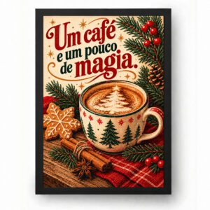Quadro de Natal Café Quentinho e Espírito Natalino