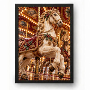 Quadro de Natal Carrossel Encantado dos Cavalinhos