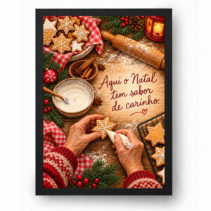 Quadro de Natal Cozinha da Vovó com Biscoitos Decorados