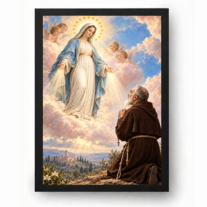 Quadro Padre Pio E Nossa Senhora Das Graças Devoção Mariana