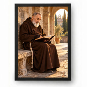 Quadro Padre Pio Leitura Do Evangelho No Claustro