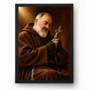 Quadro Padre Pio Meditando A Paixão De Cristo
