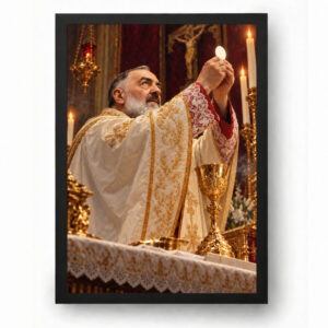 Quadro Padre Pio Na Santa Missa Elevação Da Eucaristia