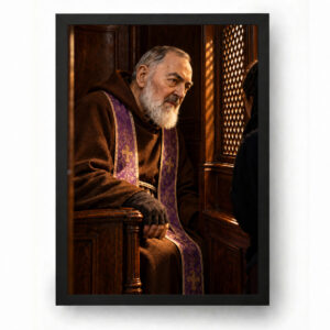 Quadro Padre Pio No Confessionário Misericórdia E Perdão